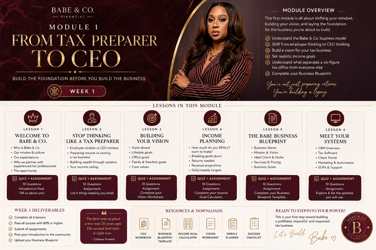 Babe & Co Academy Module 1, From Tax Preparer to CEO