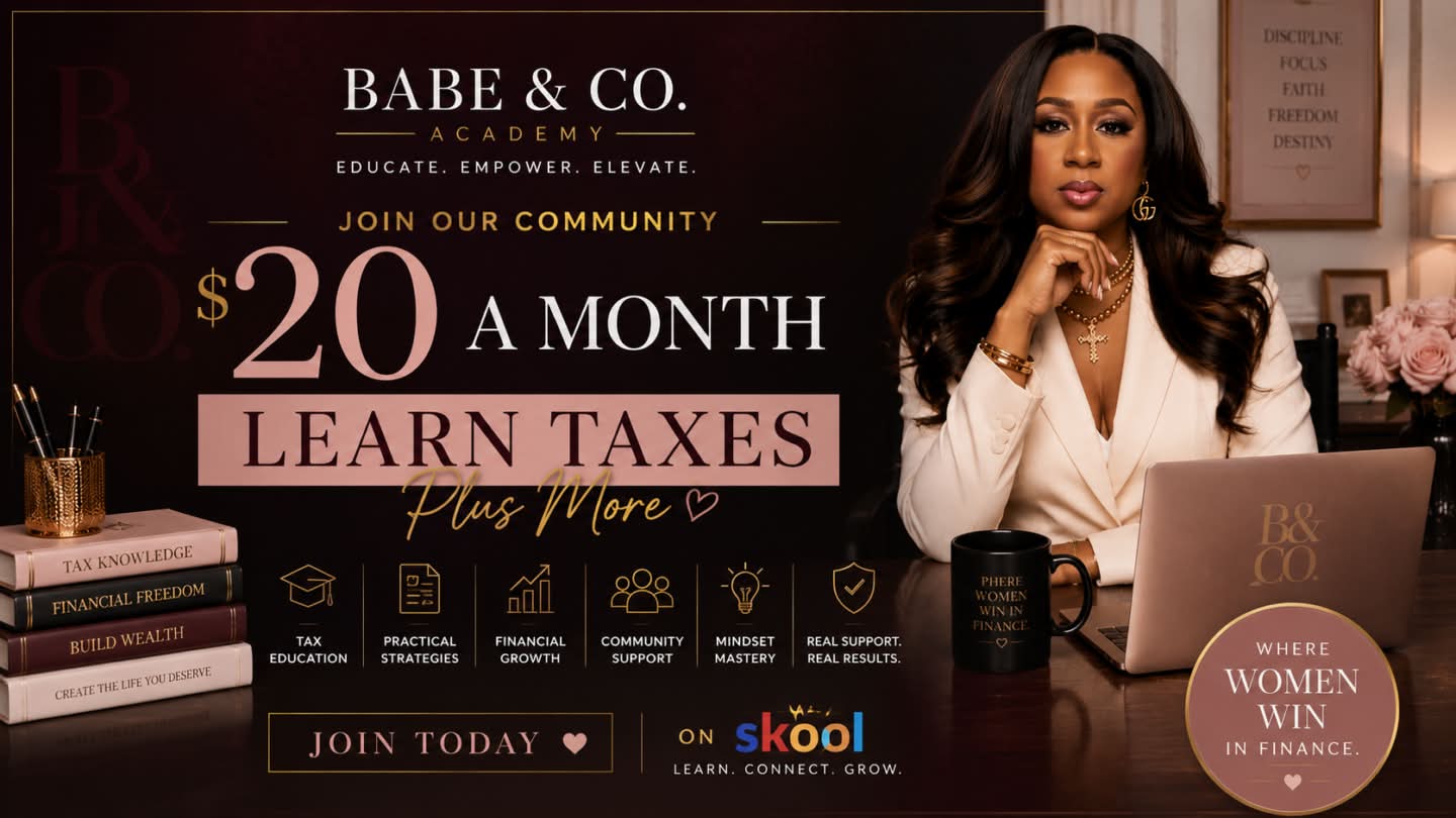 Join the Babe & Co Academy community on Skool for twenty dollars a month